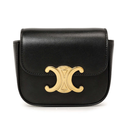 Exclusive Celine Black Calfskin Mini Claude — Side View