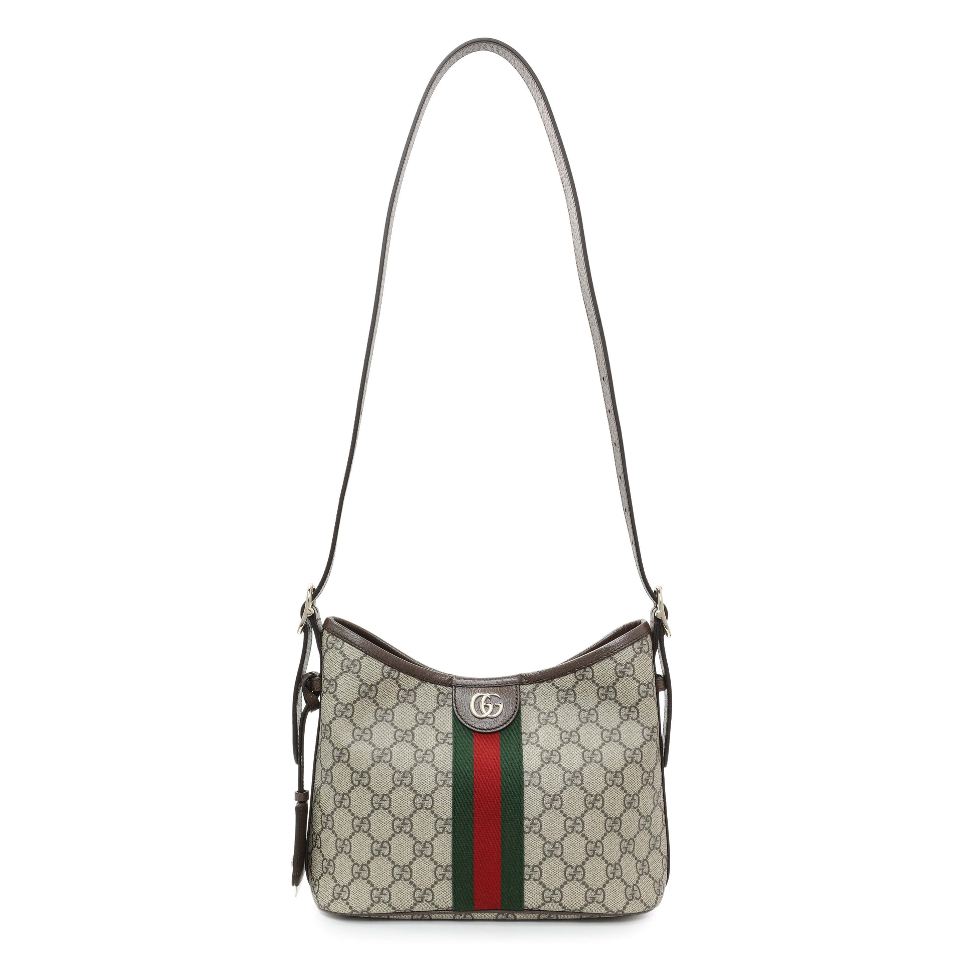 Exclusive Gucci GG Supreme Monogram Ophidia Small Shoulder Bag — Front View