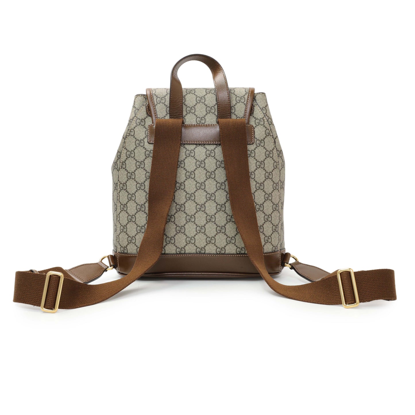 Exclusive Gucci GG Supreme Monogram Azalea Calfskin Retro Interlocking G Buckle Backpack — Back View