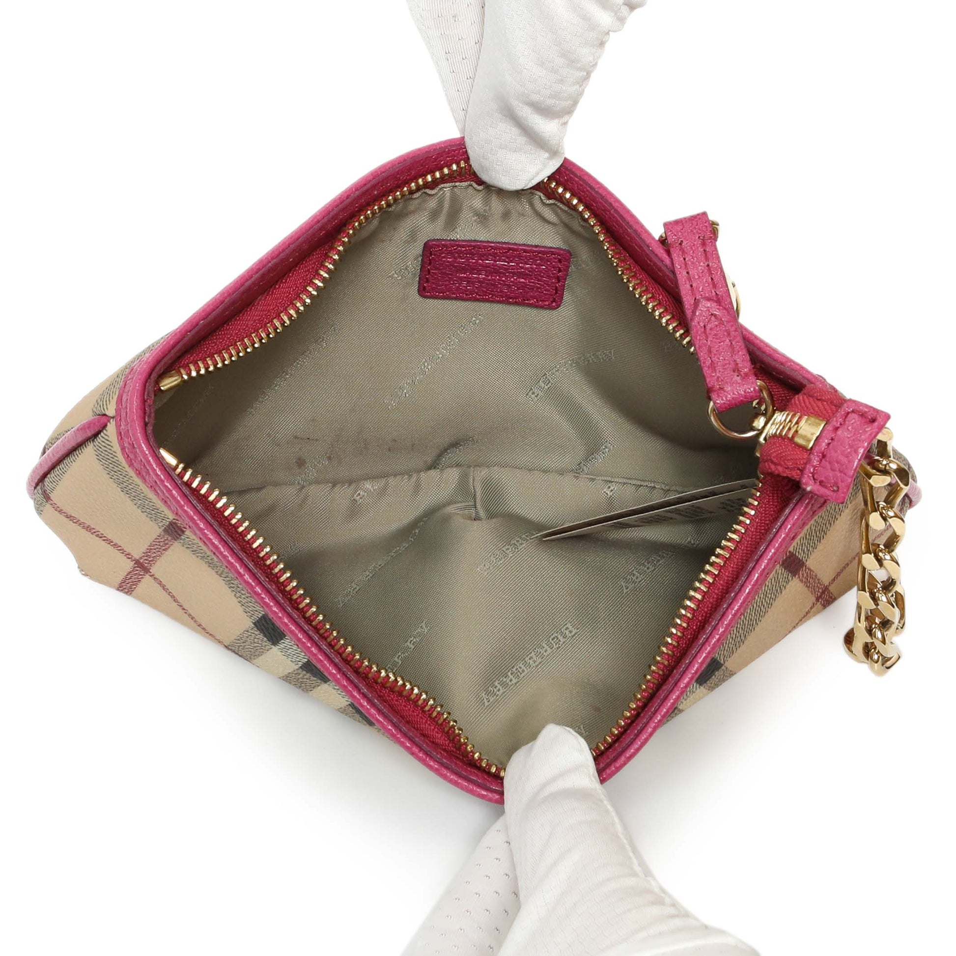 Exclusive Burberry Haymarket Check Clara Pochette — Top View