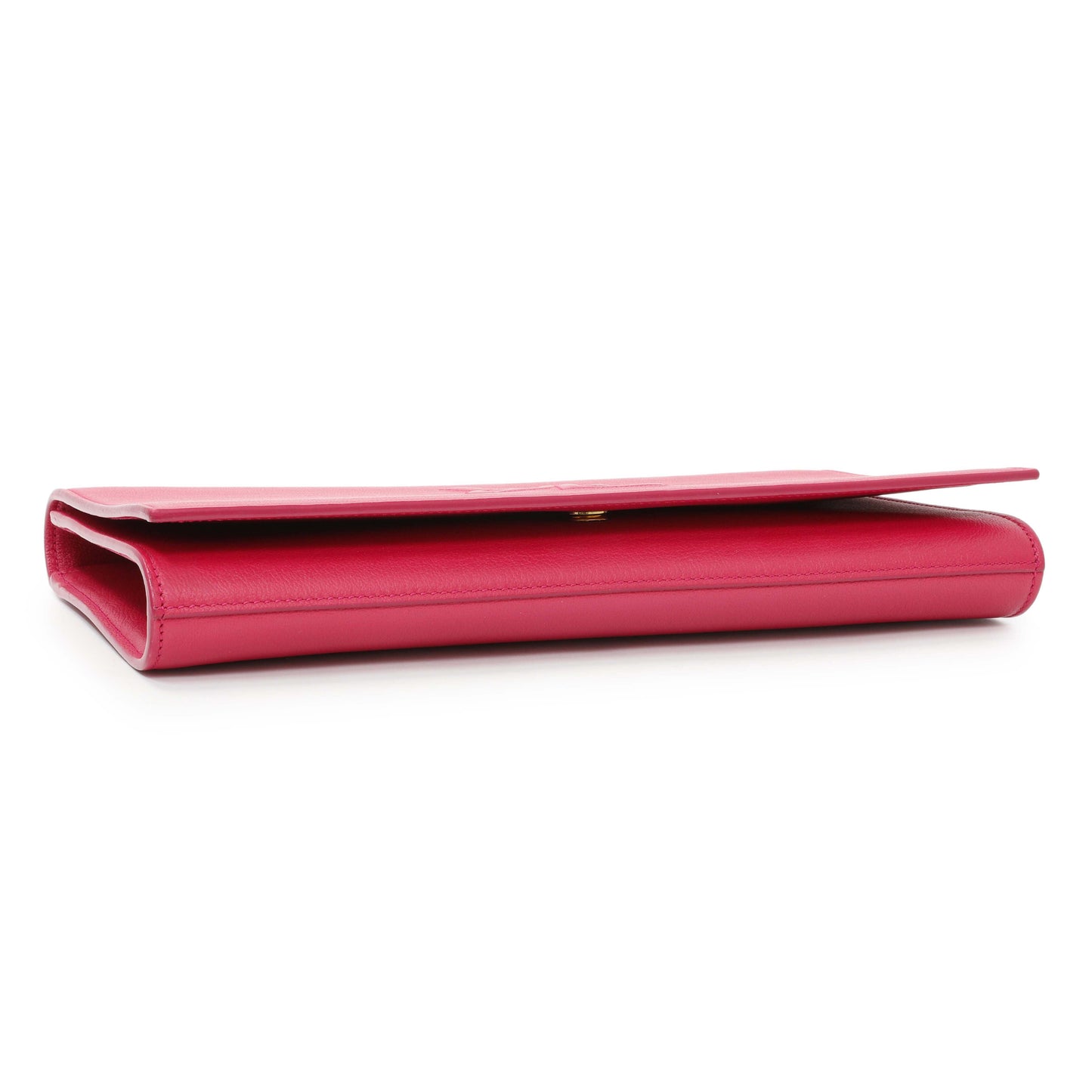 Exclusive Saint Laurent Fuchsia Calfskin Monogram Large Belle De Jour Clutch — Back View