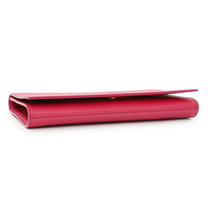 Exclusive Saint Laurent Fuchsia Calfskin Monogram Large Belle De Jour Clutch — Back View