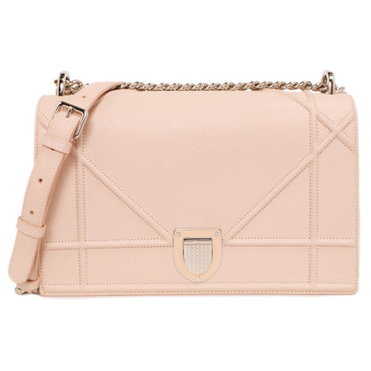 Exclusive Christian Dior Rose Poudre Grained Calfskin Medium  Diorama — Front View