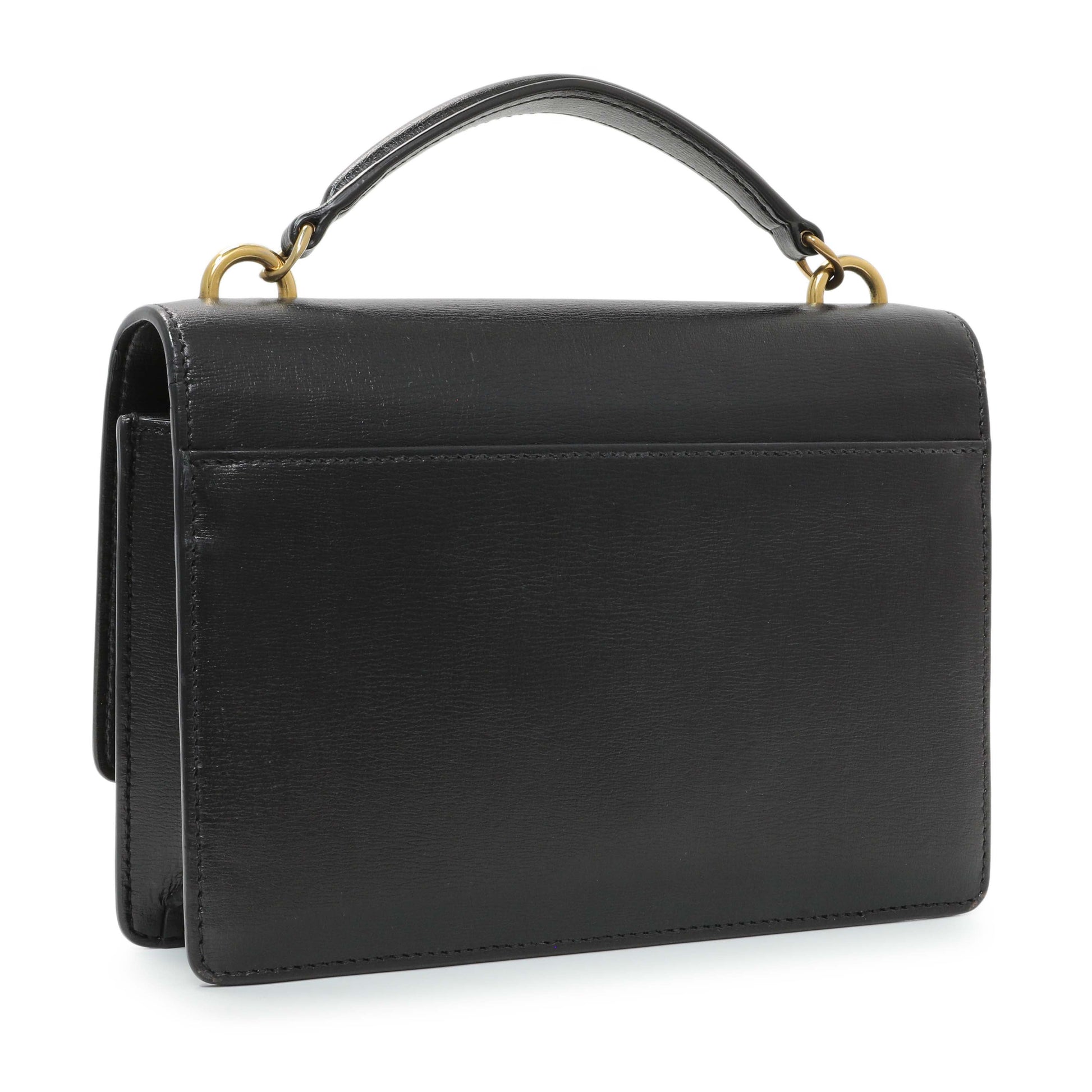 Exclusive Saint Laurent Black Calfskin Monogram Sunset Chain Wallet — Side View