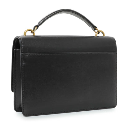 Exclusive Saint Laurent Black Calfskin Monogram Sunset Chain Wallet — Side View