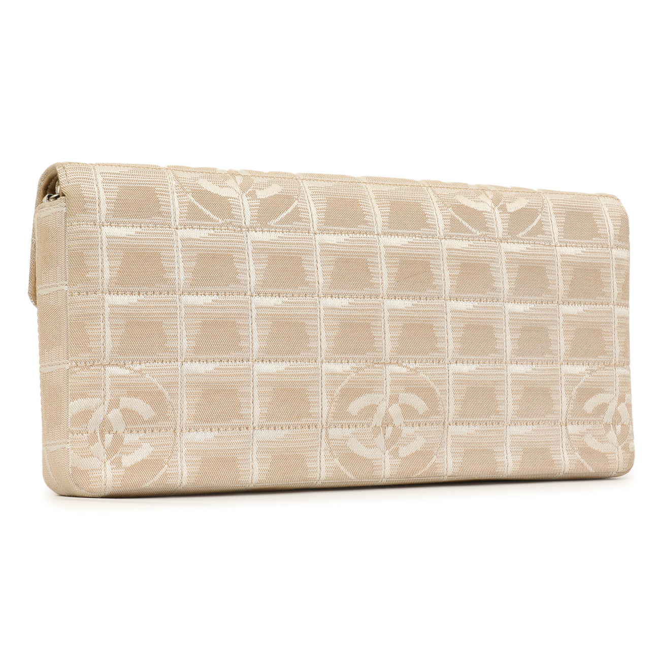 Exclusive Chanel Beige Nylon Travel East West Flap — Side View