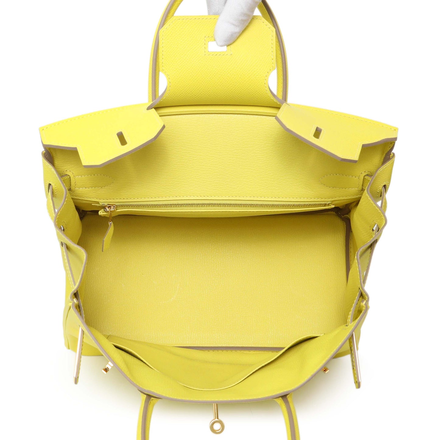 Exclusive Hermes Lime Epsom Birkin 30 — Top View