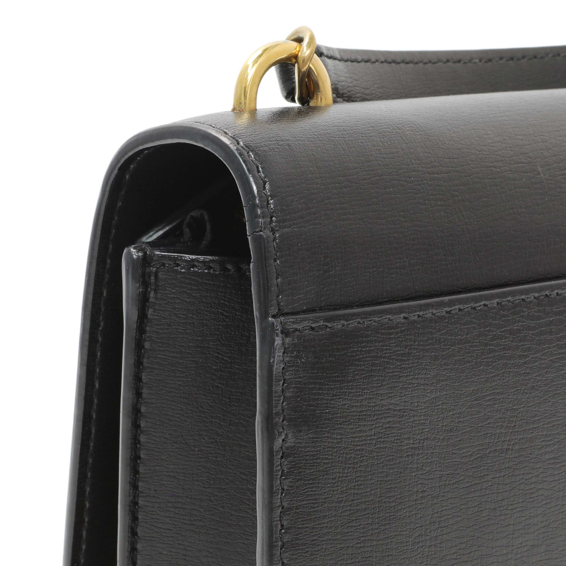 Exclusive Saint Laurent Black Calfskin Monogram Sunset Chain Wallet — Lifestyle View