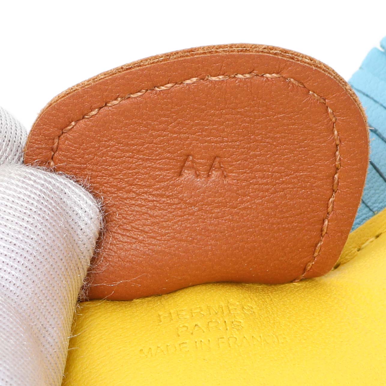 Exclusive Hermes Yellow Milo Lambskin Grigri Rodeo Pegase Horse Bag Charm MM — Back View