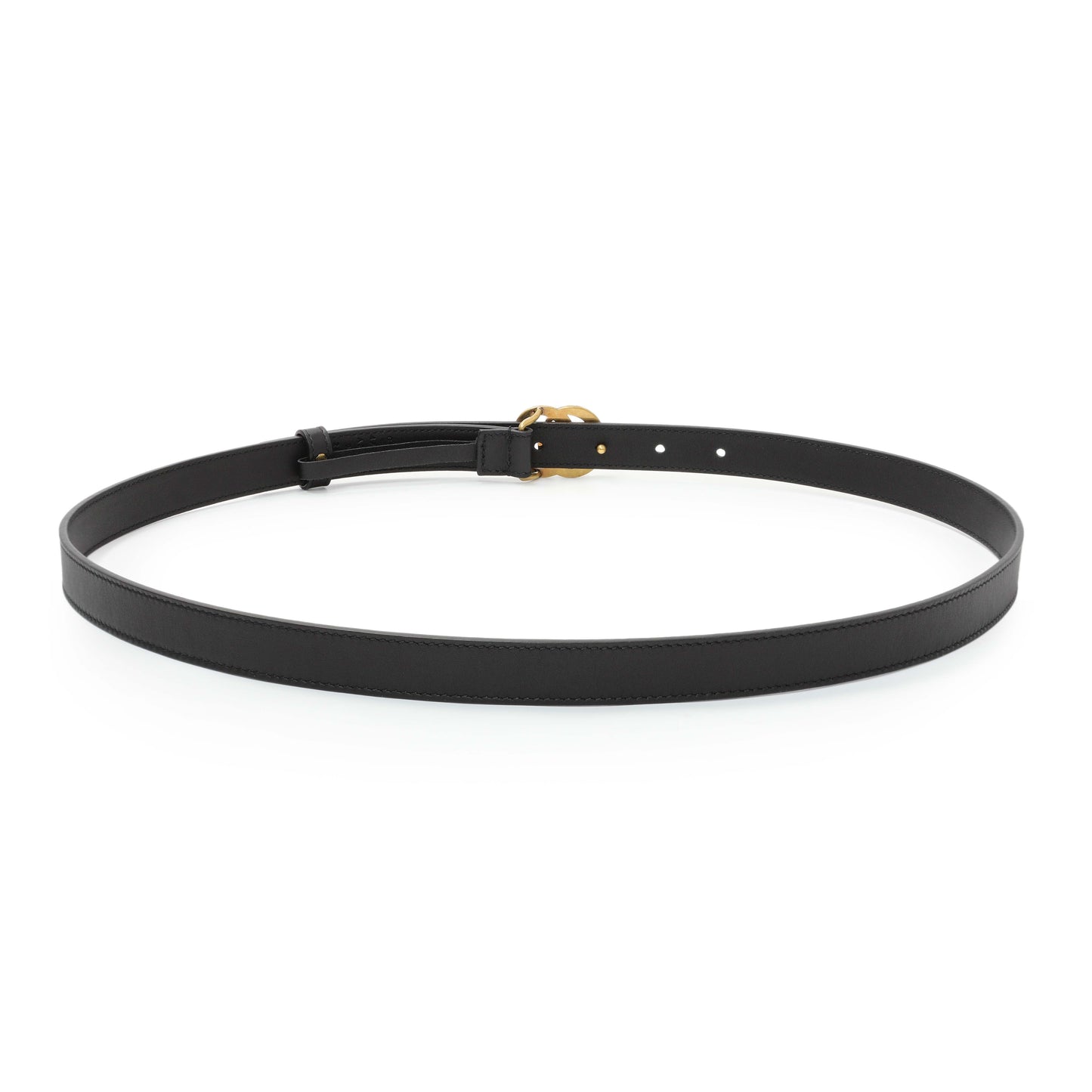 Exclusive Gucci Black Cream Moon Calfskin Pearl Double G 20mm Belt — Side View