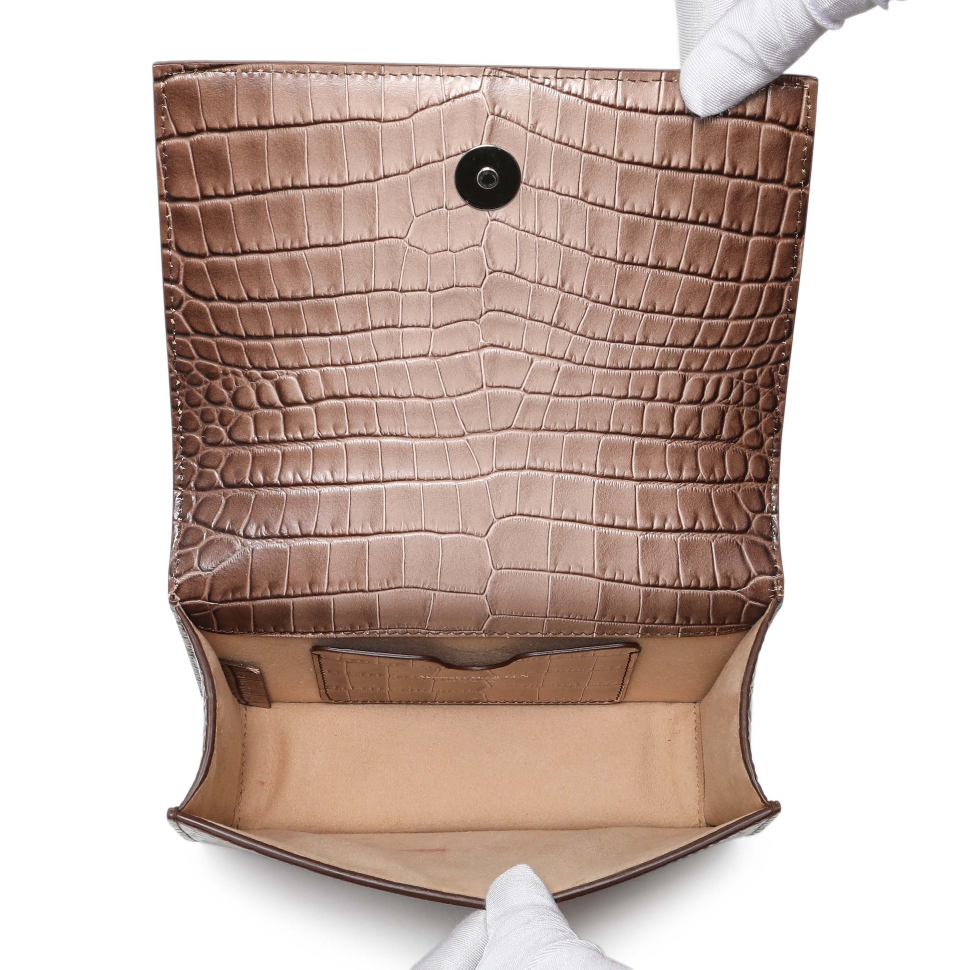 Exclusive Alexander McQueen Crocodile Embossed Jeweled Satchel — Lifestyle View
