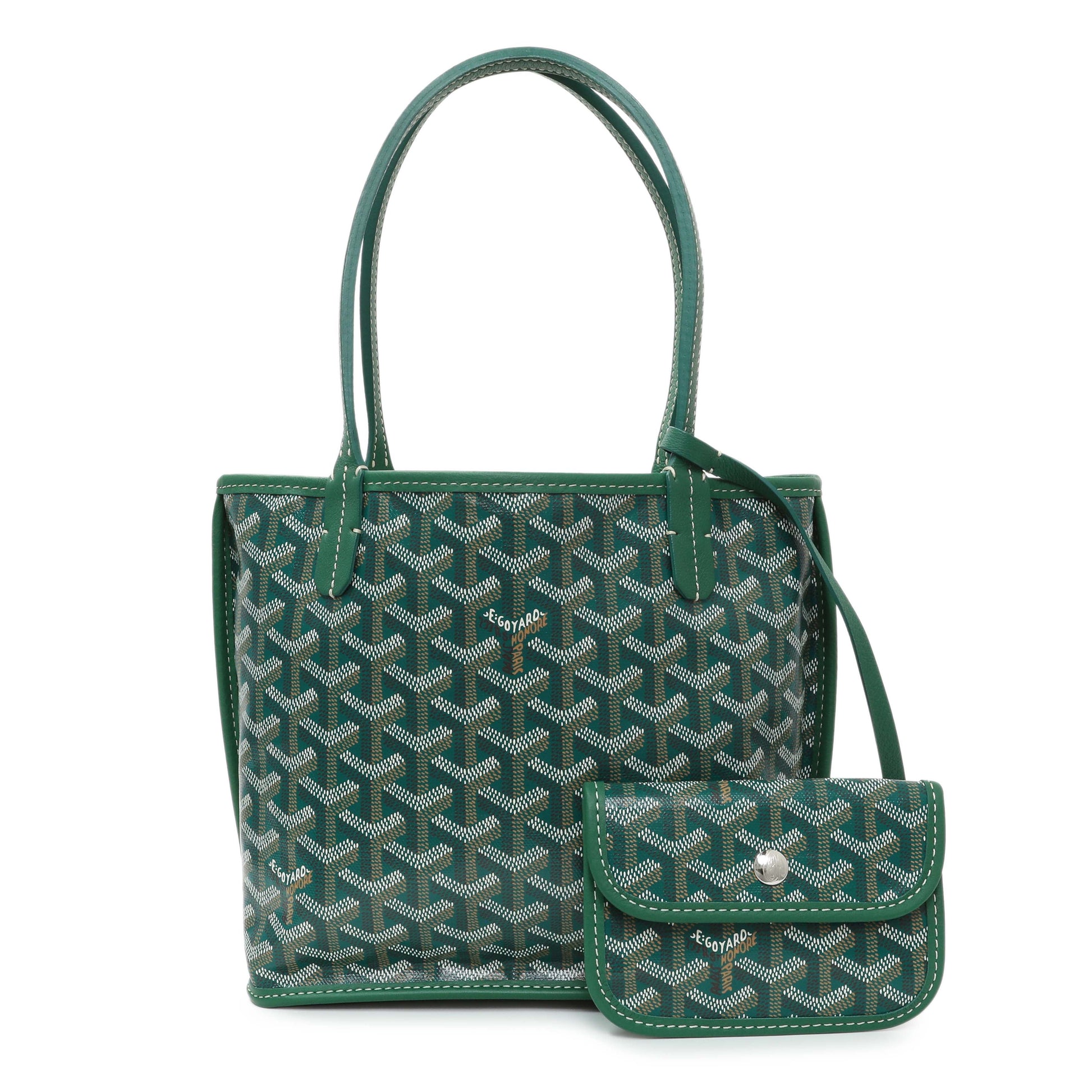 Exclusive Goyard Green Goyardine Reversible Mini Anjou — Front View