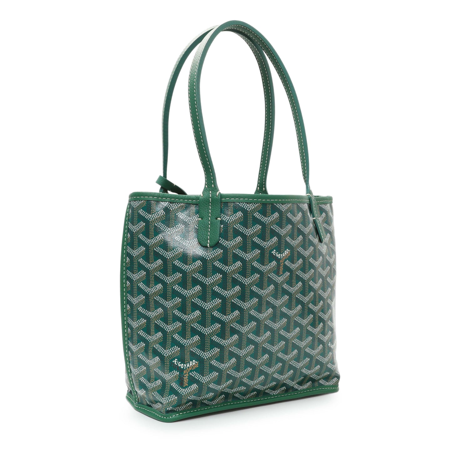 Exclusive Goyard Green Goyardine Reversible Mini Anjou — Side View
