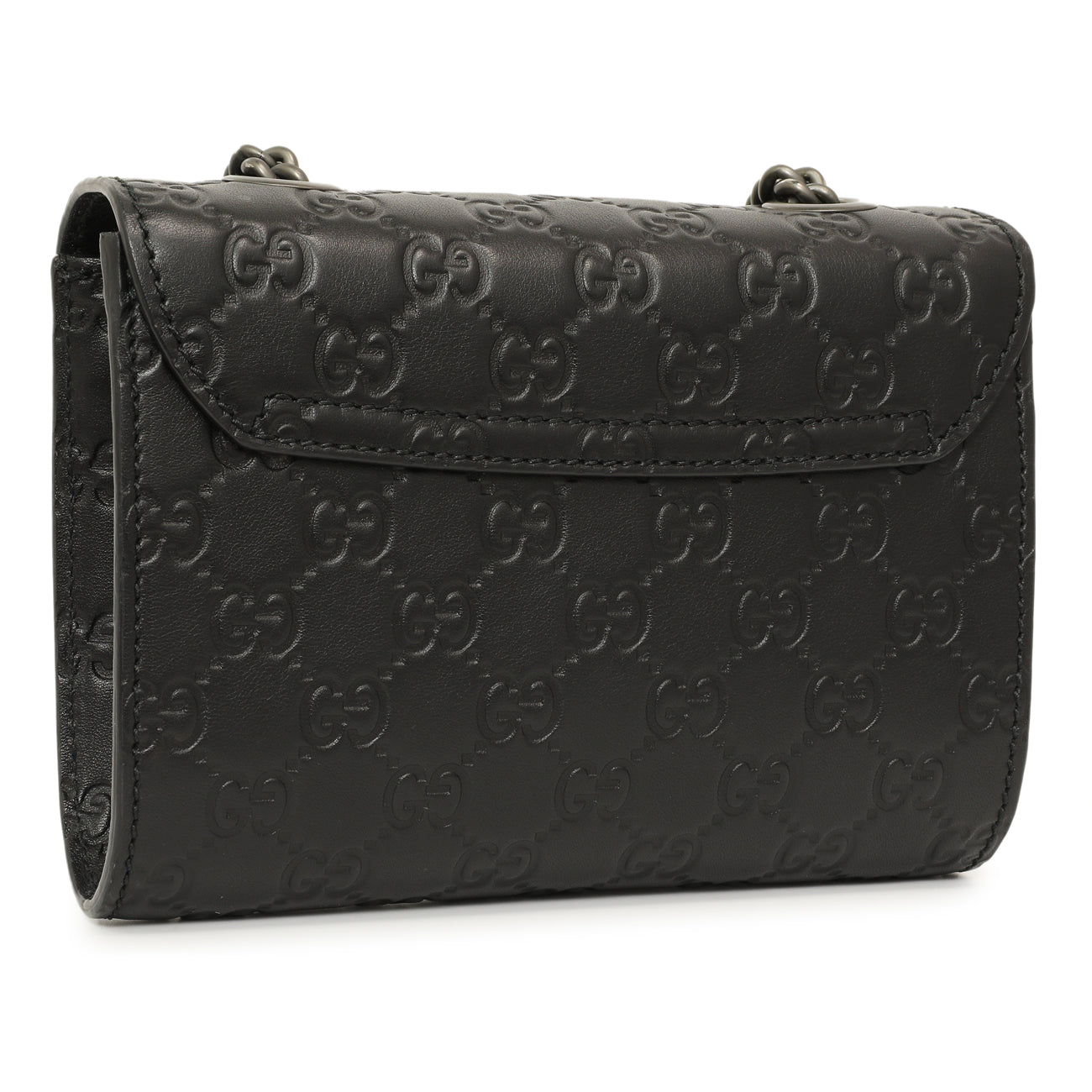 Exclusive Gucci Black Guccissima Mini Emily Shoulder Bag — Side View