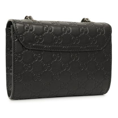 Exclusive Gucci Black Guccissima Mini Emily Shoulder Bag — Side View