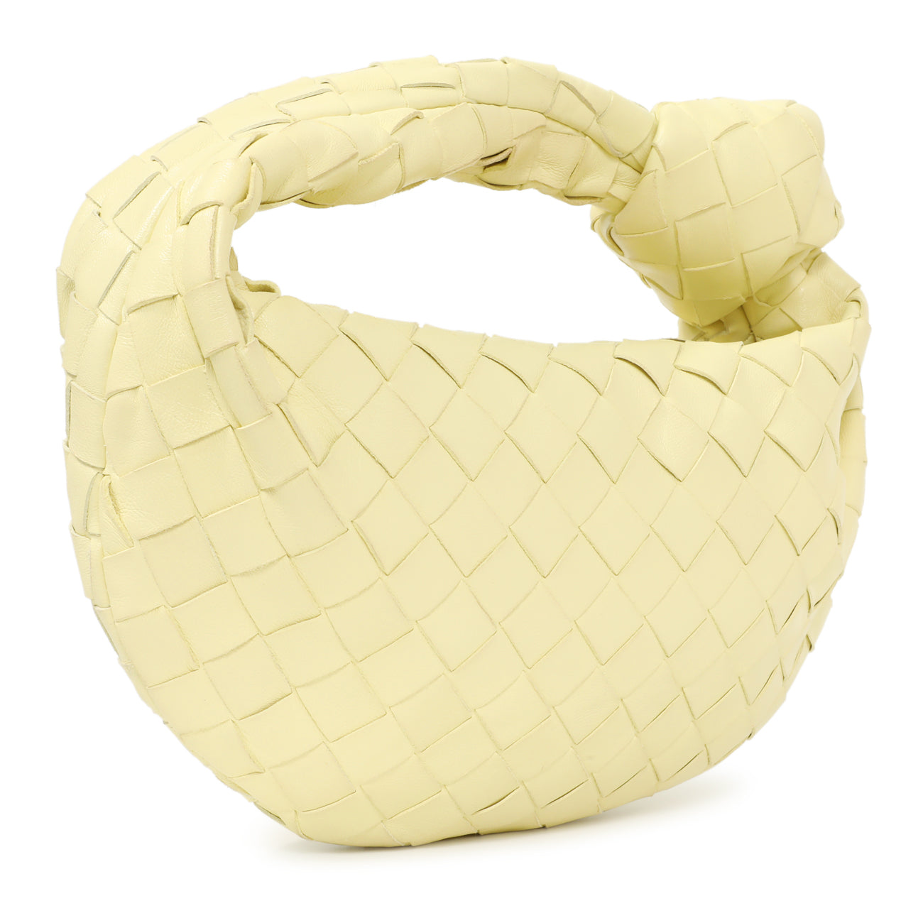 Exclusive Bottega Veneta Pale Yellow Nappa Intrecciato Mini Jodie — Side View