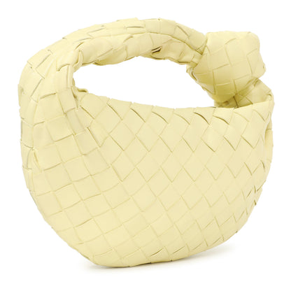 Exclusive Bottega Veneta Pale Yellow Nappa Intrecciato Mini Jodie — Side View