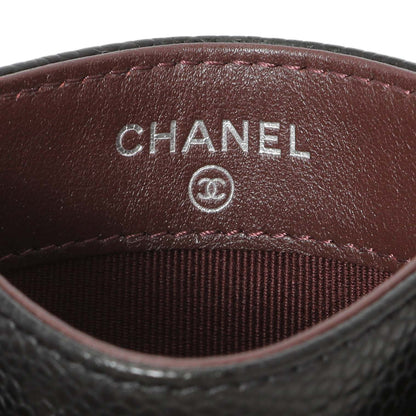 Exclusive Chanel Black Quilted Caviar Card Holder — Detail View