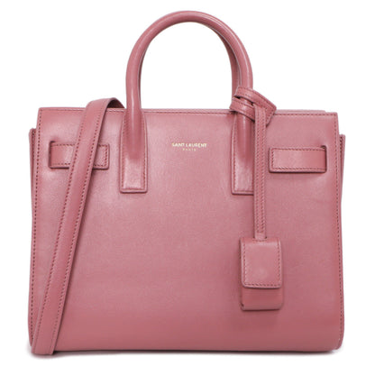 Exclusive Saint Laurent Rose Dark Calfskin Nano Sac De Jour — Front View