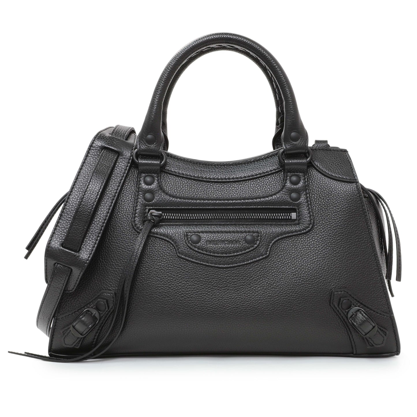 Exclusive Balenciaga Grained Calfskin Neo Classic Black Hardware S City — Front View