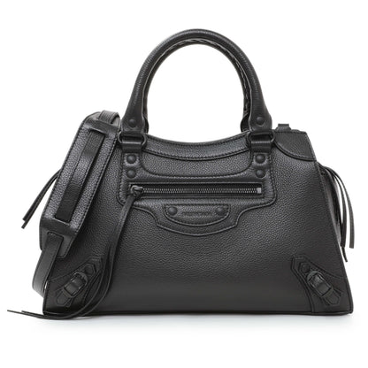 Exclusive Balenciaga Grained Calfskin Neo Classic Black Hardware S City — Front View