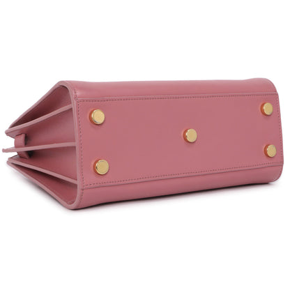 Exclusive Saint Laurent Rose Dark Calfskin Nano Sac De Jour — Back View