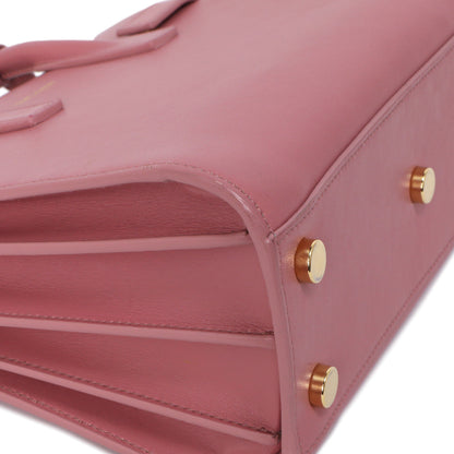 Exclusive Saint Laurent Rose Dark Calfskin Nano Sac De Jour — Top View