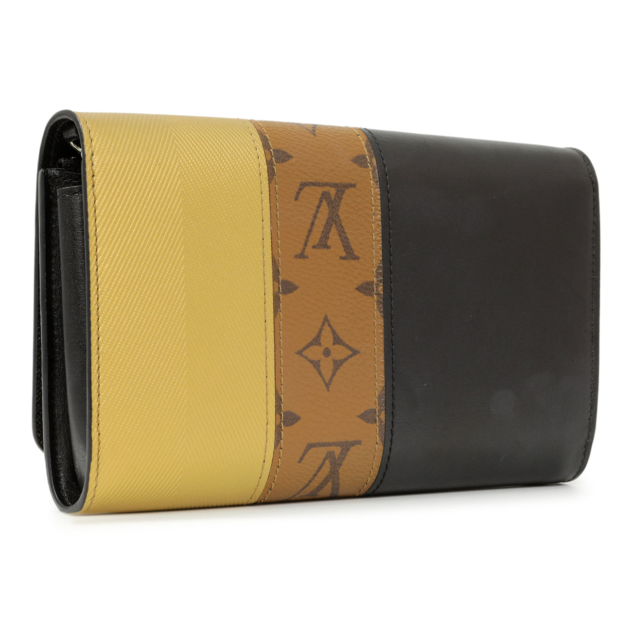 Exclusive Louis Vuitton Reverse Monogram Studded Night Lights Twist Chain Wallet — Side View