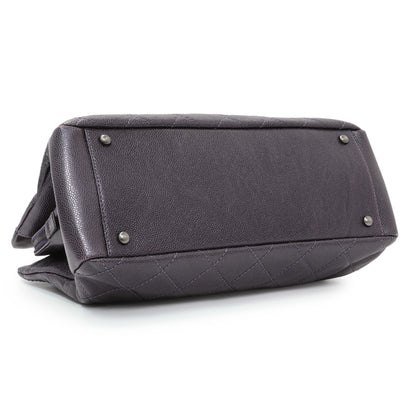 Exclusive Chanel Purple Iridescent Caviar Quilted Chic Shopping Tote — Back View