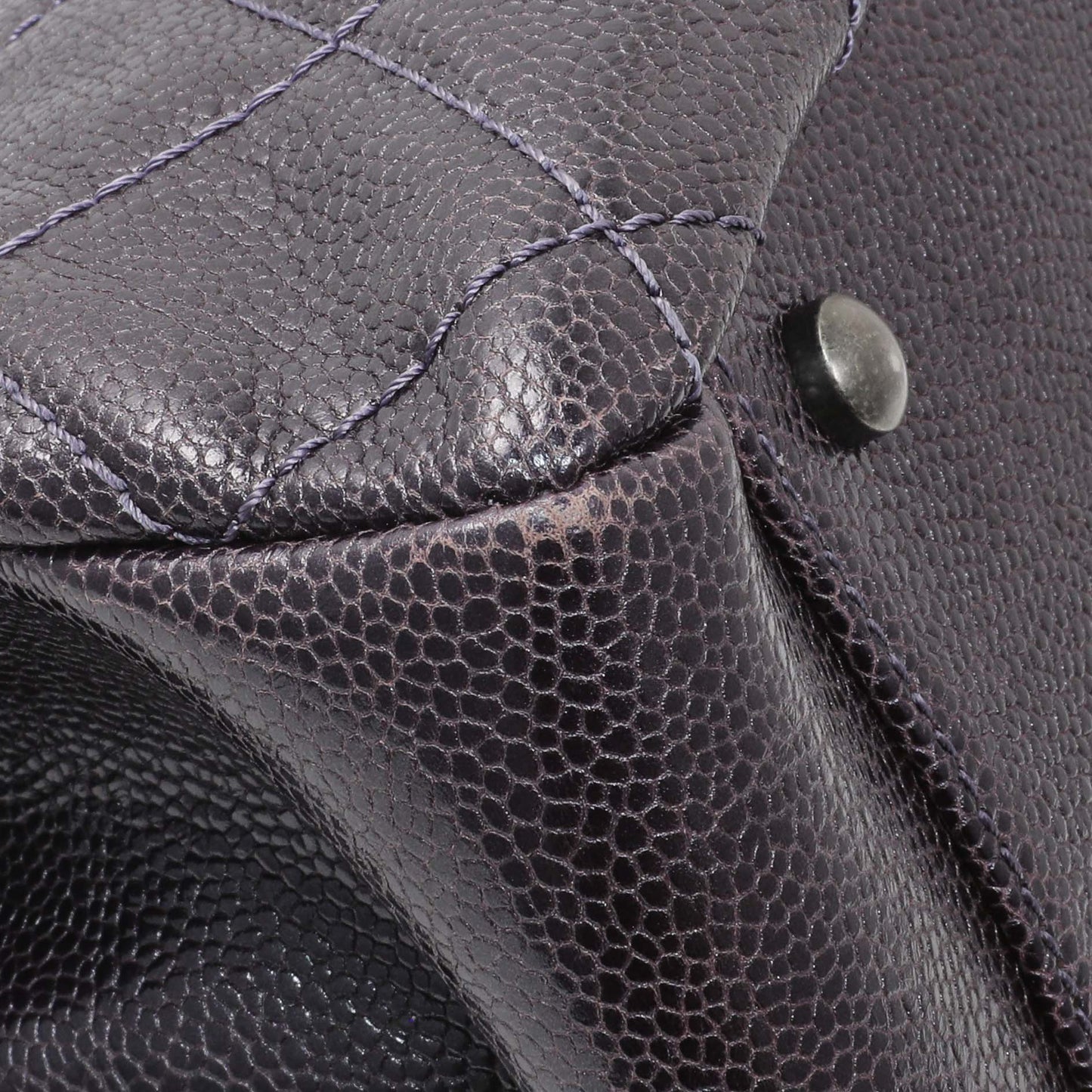 Exclusive Chanel Purple Iridescent Caviar Quilted Chic Shopping Tote — Top View