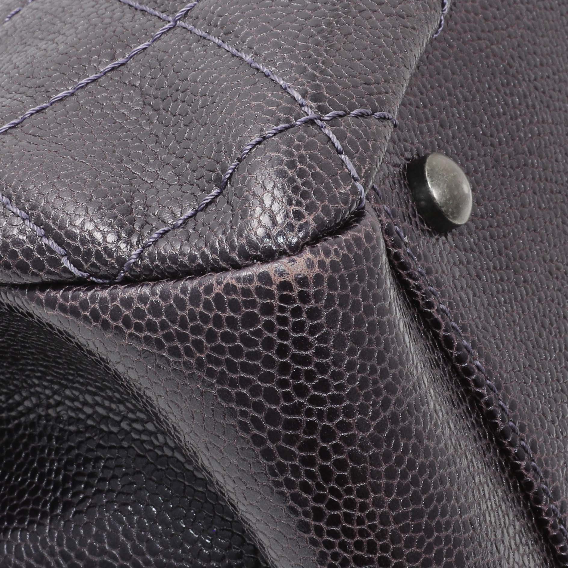 Exclusive Chanel Purple Iridescent Caviar Quilted Chic Shopping Tote — Top View