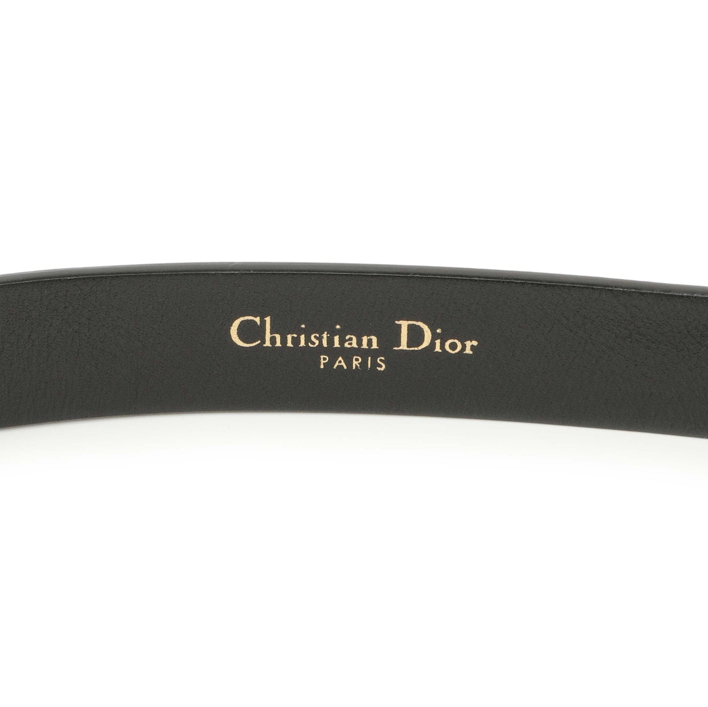 Exclusive Christian Dior Black Calfskin 20mm Saddle Belt — Top View