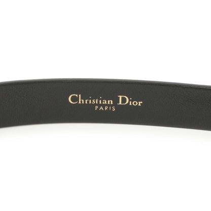 Exclusive Christian Dior Black Calfskin 20mm Saddle Belt — Top View