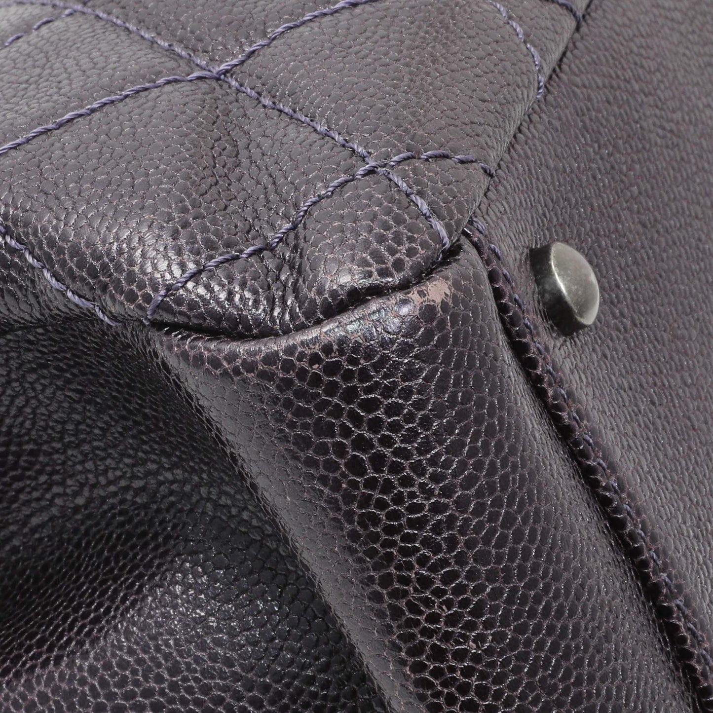 Exclusive Chanel Purple Iridescent Caviar Quilted Chic Shopping Tote — Lifestyle View