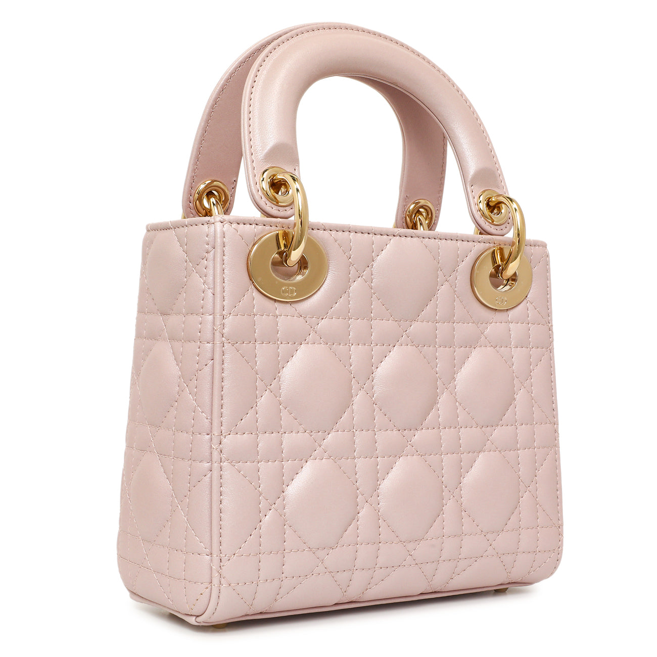 Exclusive Christian Dior Lotus Metallic Lambskin Cannage Mini Lady Dior — Side View