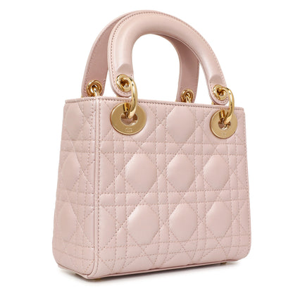 Exclusive Christian Dior Lotus Metallic Lambskin Cannage Mini Lady Dior — Side View