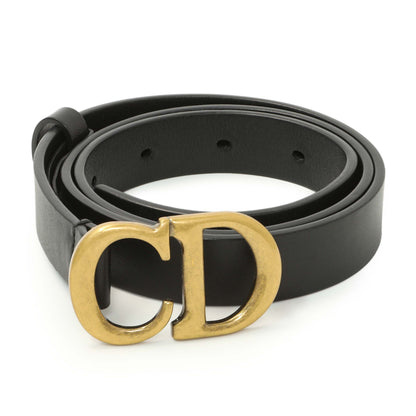 Exclusive Christian Dior Black Calfskin 20mm Saddle Belt — Back View