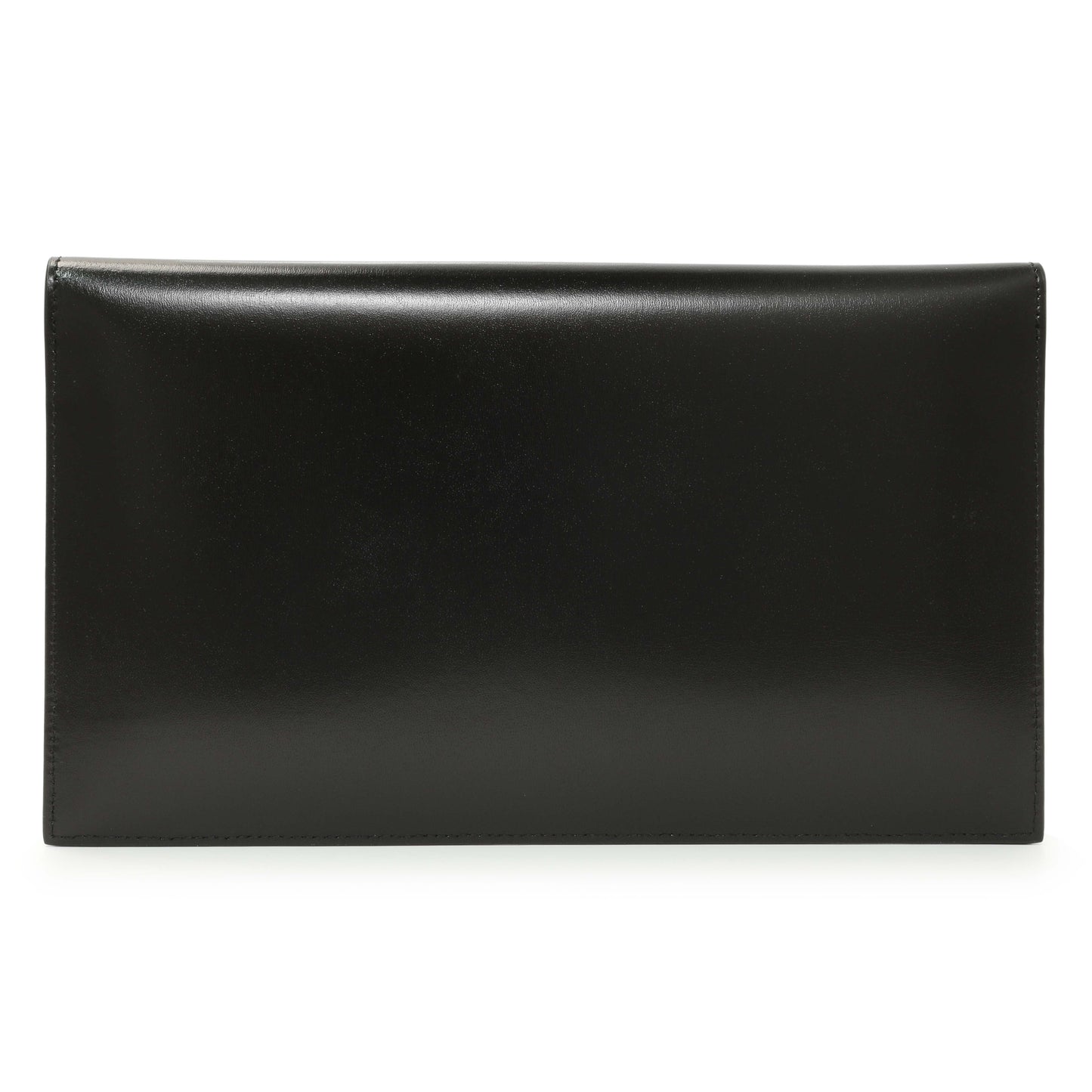 Exclusive Saint Laurent Black Smooth Shiny Calfskin Monogram Uptown Pouch — Side View