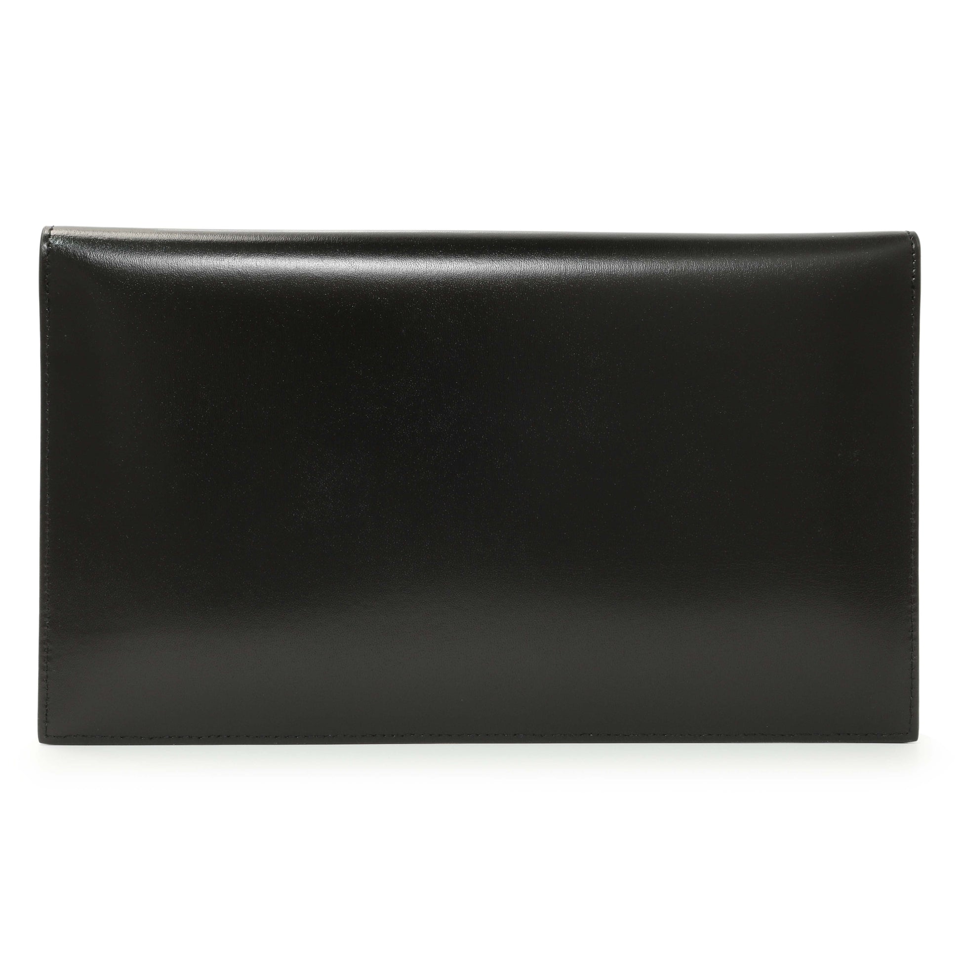 Exclusive Saint Laurent Black Smooth Shiny Calfskin Monogram Uptown Pouch — Side View