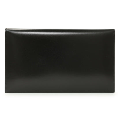 Exclusive Saint Laurent Black Smooth Shiny Calfskin Monogram Uptown Pouch — Side View