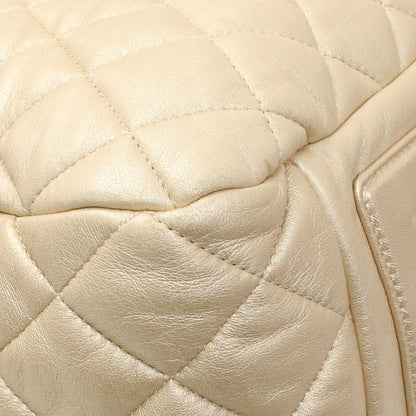 Exclusive Chanel Light Gold Quilted Lambskin Coco Cocoon Bowler — Top View