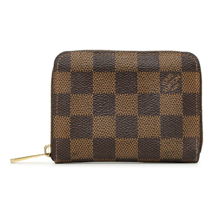 Exclusive Louis Vuitton Damier Ebene Zippy Coin Purse — Front View