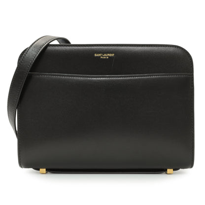 Exclusive Saint Laurent Black Calfskin Reverse Satchel — Front View