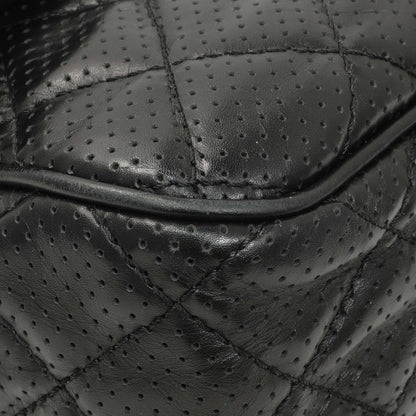 Exclusive Chanel Black Perforated Lambskin Punch Flap — Top View