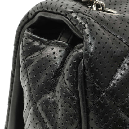 Exclusive Chanel Black Perforated Lambskin Punch Flap — Alternate View 12