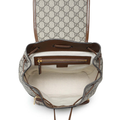 Exclusive Gucci GG Supreme Monogram Azalea Calfskin Retro Interlocking G Buckle Backpack — Top View