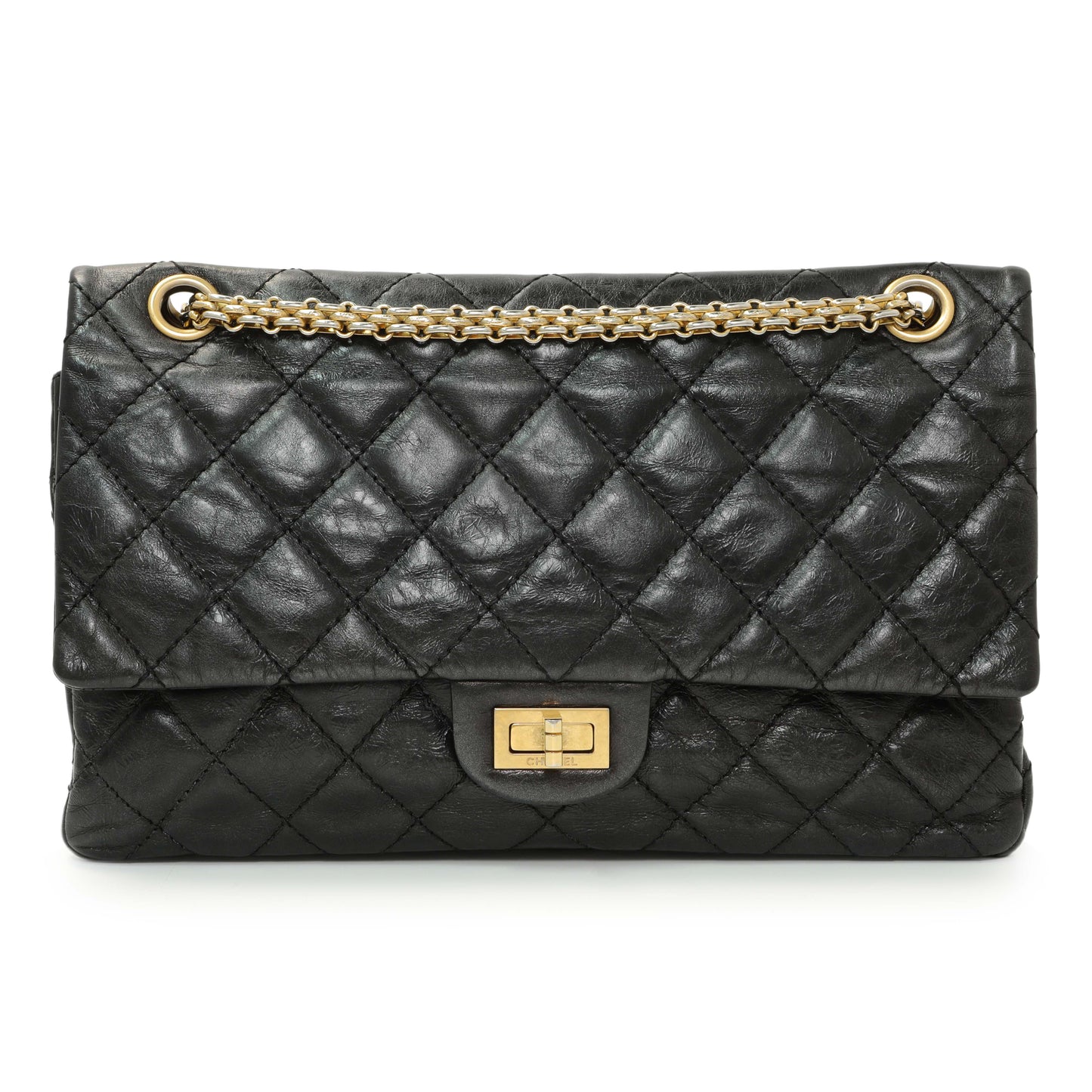 Exclusive Chanel Black Quilted Aged Calfskin 2.55 Reissue 226 Flap — Front View