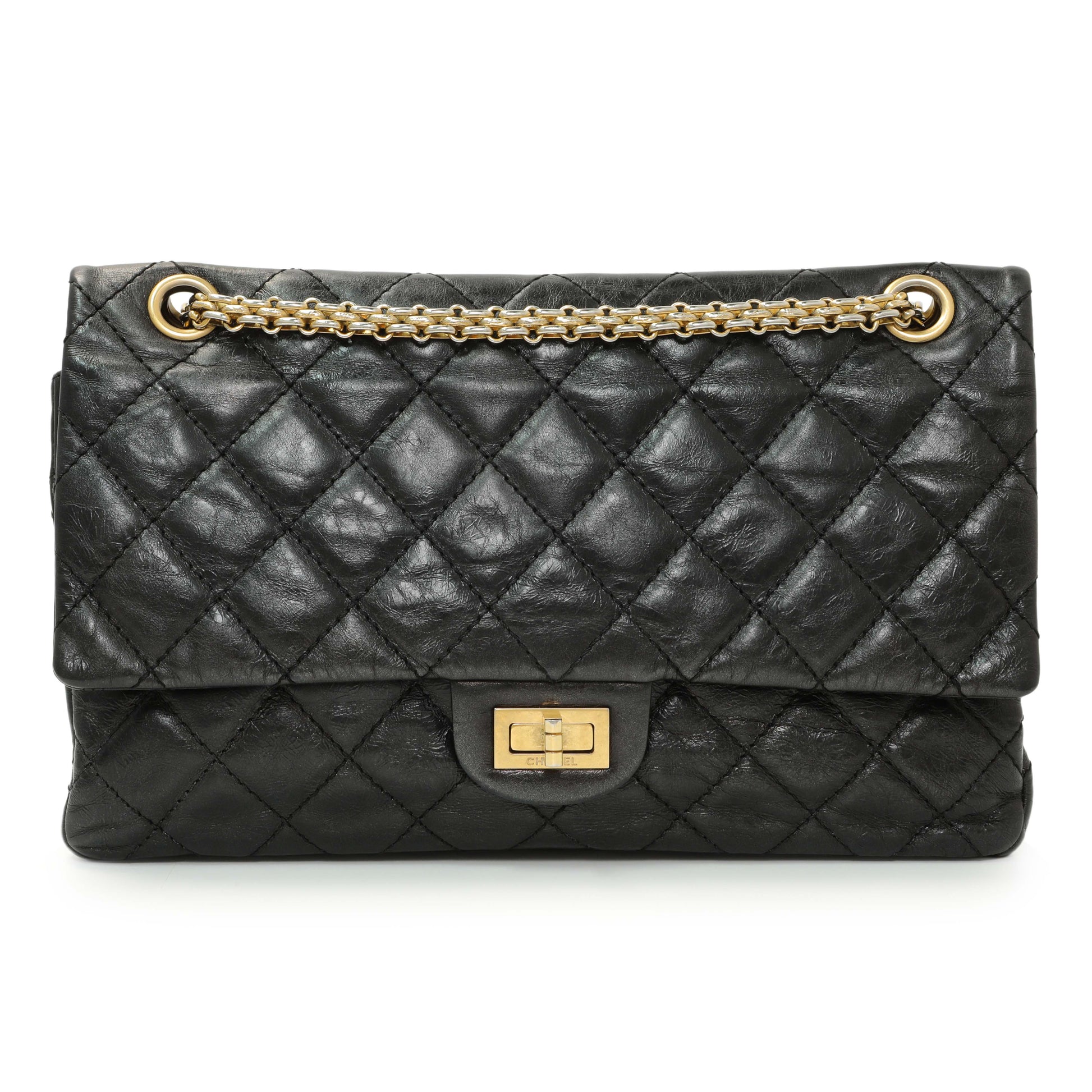 Exclusive Chanel Black Quilted Aged Calfskin 2.55 Reissue 226 Flap — Front View