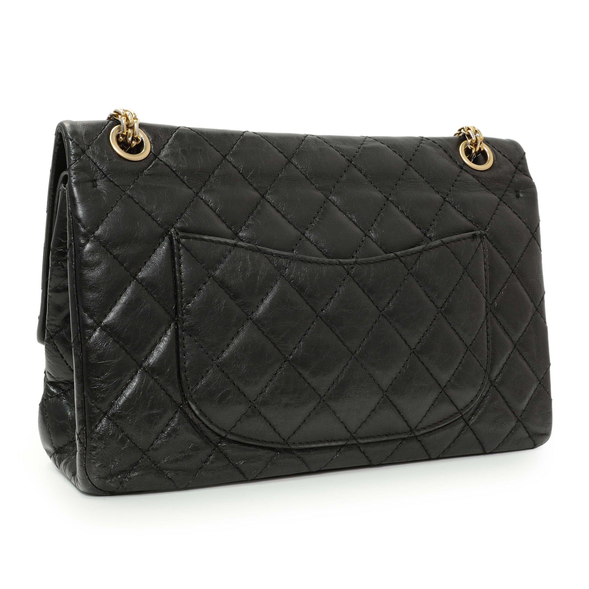 Exclusive Chanel Black Quilted Aged Calfskin 2.55 Reissue 226 Flap — Side View