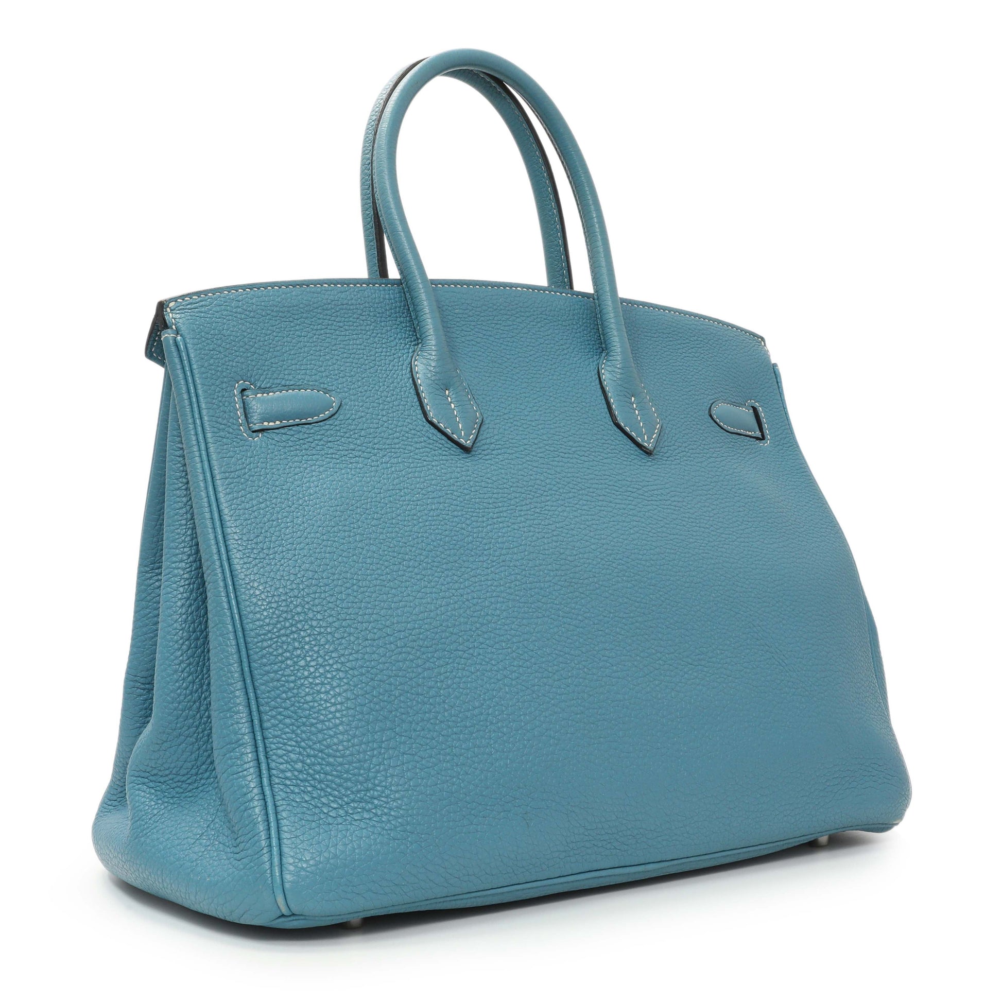 Exclusive Hermes Blue Jean Clemence Birkin 35 — Side View